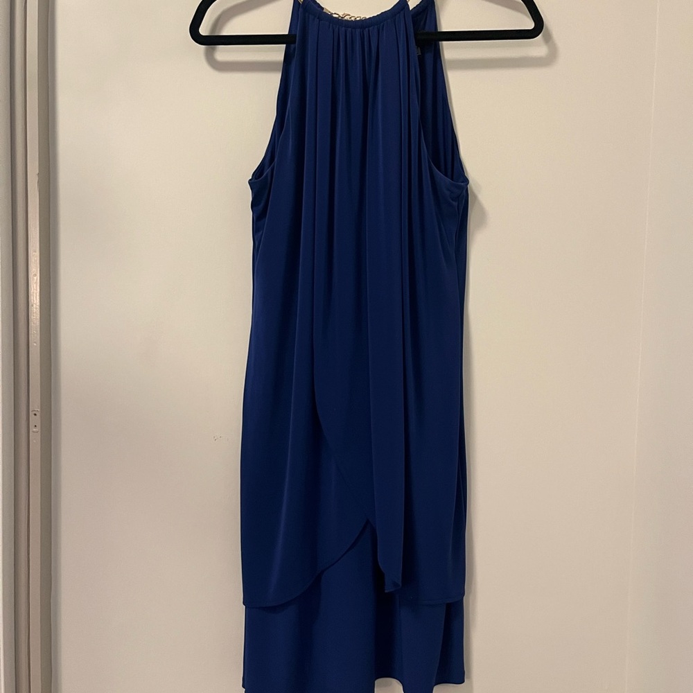Elegant Blue Sleeveless Dress